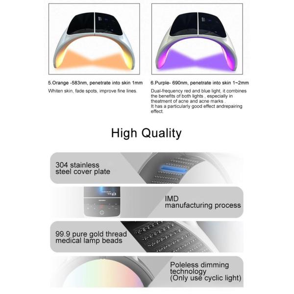 7 Colors PDT LED Light Therapy Machine Phototherapy Light Machine For Facial Skin Whitening