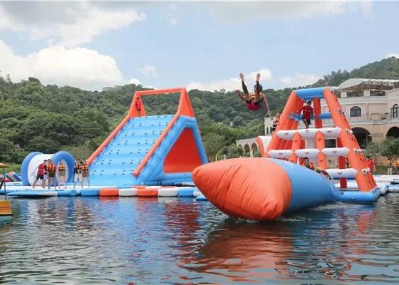 Hot Welding Inflatable Water Amusement Park , Blow Up Water Playground