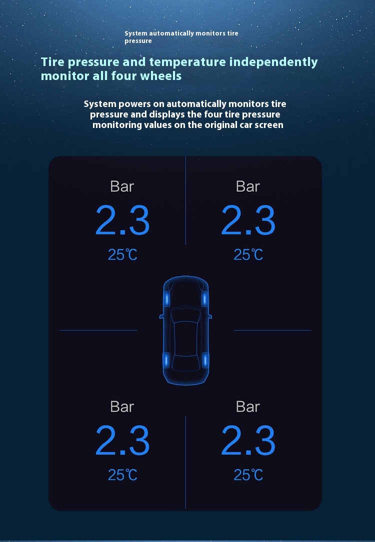 External Solar-Powered 24V High Quality CE Certified Tire Pressure Monitoring Sensor (TPMS) 1 Year Warranty 24-Hour Support Tire