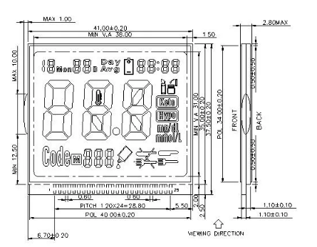 Специализированный Zebra Connector Household TN LCD экран 41*37.5 мм