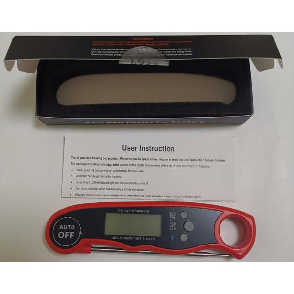 Steak Instant Read Thermometer Oldable Probe Power Saving With Backlight