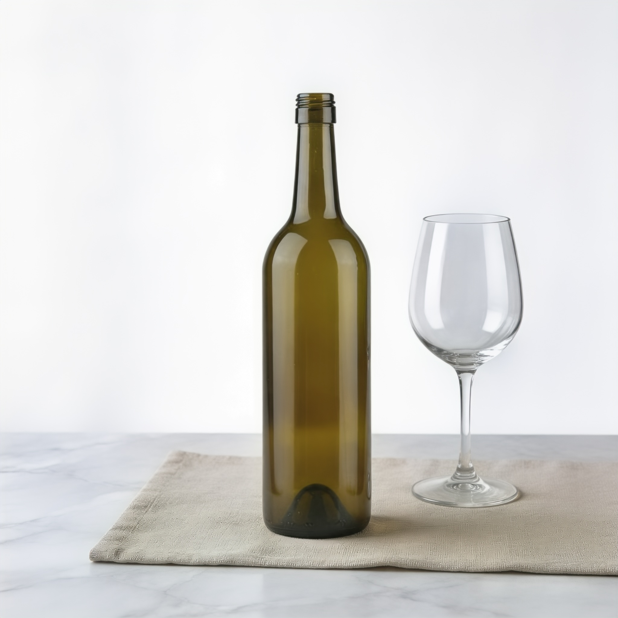 Premium Bordeaux Empty Wine Glass Bottle Screw Top 750ml For Fine Wine 580g 1732S