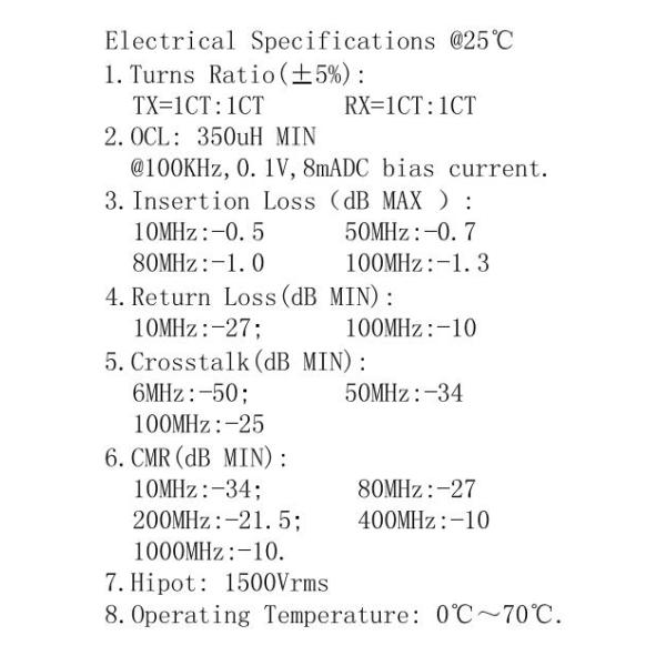 85793-1006 СИД 1000басе-т Рдж45 Пиноут ЛПДЖК0038АХНЛ Джека 1кс1 гигабита магнитное