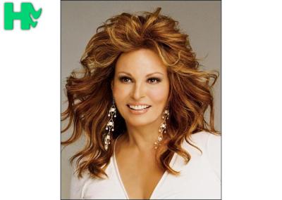 Natural Long Wave Type Hand Tied Blond Color Glueless Heat Resistant Synthetic Wigs