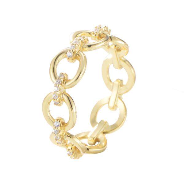 Forma delicada de la cadena CZ Diamantes Eternidad Anillos 925 de plata esterlina para joyería masculina