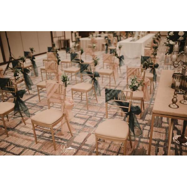 Hall Fashion Part Iron Frame Gold Chiavari Chairs Wedding OEM