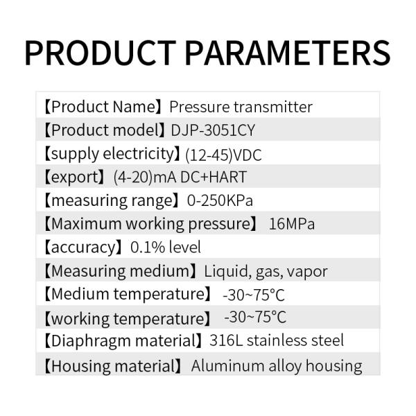 OEM 0.1% Stainless Steel Smart Differential Pressure Transmitter with LCD Display