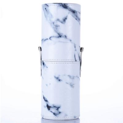Portable Cylinder Makeup Brush Tube Dust Protection Marbled Design