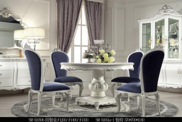 European solid wood dining table and chair villa restaurant dining table furniture