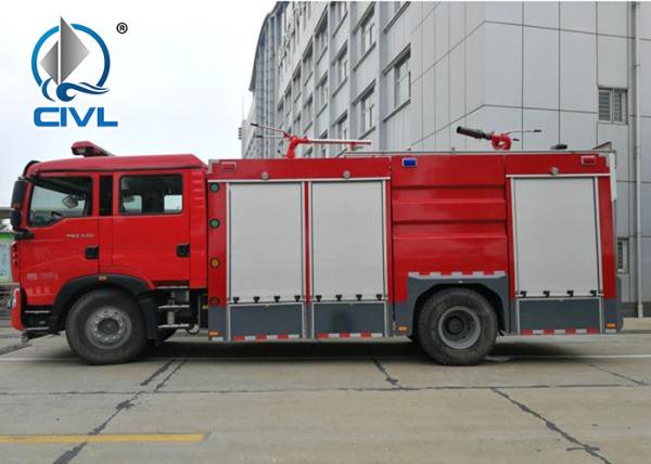 Sinotruk Fire Fighting Vehicles 4600mm wheelbase Red Flame On Road 6X4 / 4X2