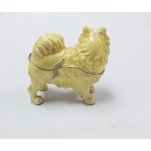 New product animal dog Metal Crystal Rhinestone Jewelry Box cheap trinket box