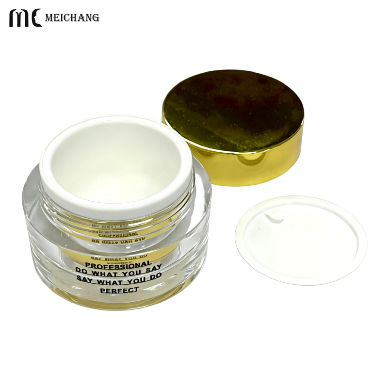 15G,30G 50G Luxury Double-Wall Acrylic Cream Jar for Moisturizers & Eye Creams Custom Logo Cosmetic Packaging(MC-515)