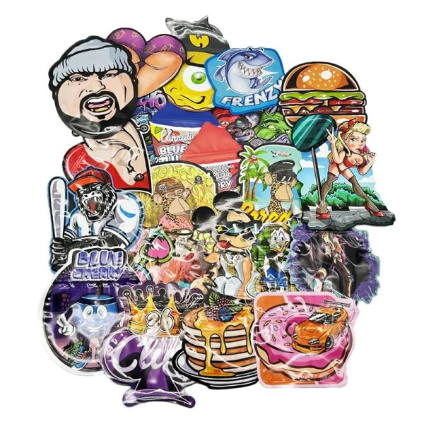 Custom Shape Die Cut 3.5g Mylar Bags | Full Color Printed Irregular Shaped Zipper Pouch for Candy Gummies Novelty Food Retail Packaging Brand OEM Manufacturer