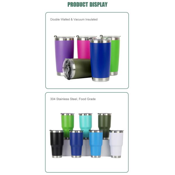 Wholesale 20oz Double Wall Vacuum Insulated Tumbler Stainless Steel Car Travel Coffee Mugs With Lids