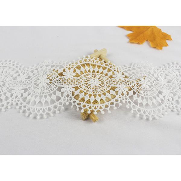 Noble Floral Chemical Polyester Eyelet Lace Trim Embroidery Design For Handicraft
