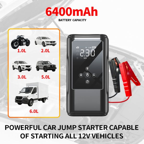 Electric Emergency Car Battery Charger Booster Pack Air Pump 150PSI Car Portable Tyre Inflator