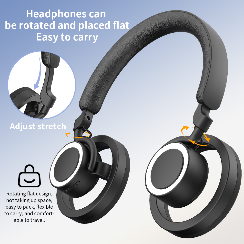 GR800 Open‑Top Open Ear Headphones, Directed Music Transmission Wireless Bluetooth Headset, 360° Surround Sound, Long Battery Life Over‑Ear Open Ear Stereo Headphones for Sports & Daily Use