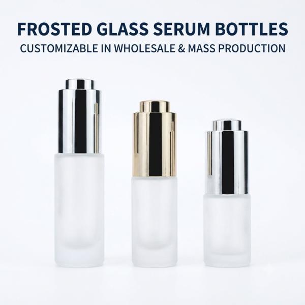 Luxury Push-Button Dropper Glass Bottle 5ml 10ml 15ml for Essential Oils & Cosmetic Serums