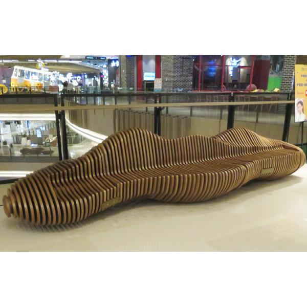 OHSAS18001 Certificate 350cm Curved Wooden Garden Bench