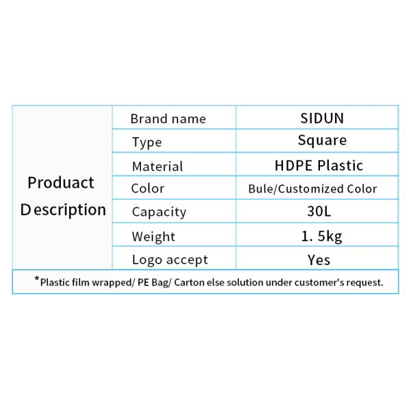 1.5KG Chemical Blue 30l Plastic Drum With Handle 360*300*410mm