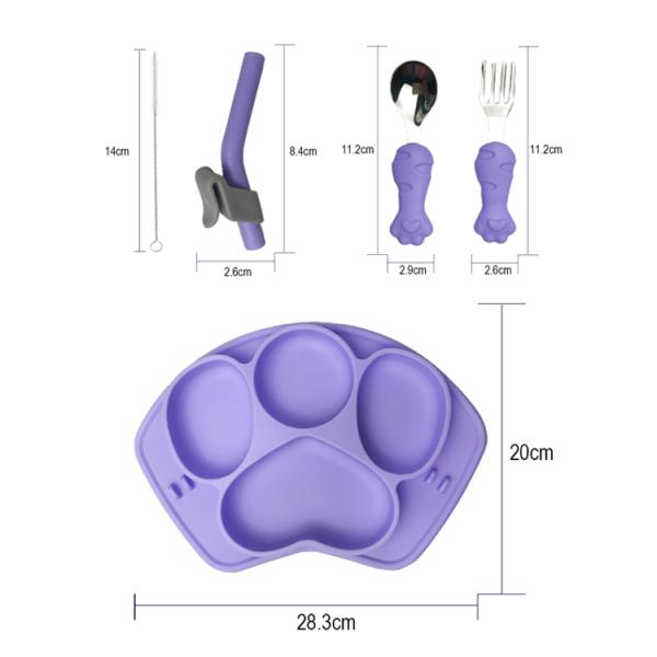 Шар всасывания Bpa младенца силикона свободный установил Tableware подгонянный с соломой
