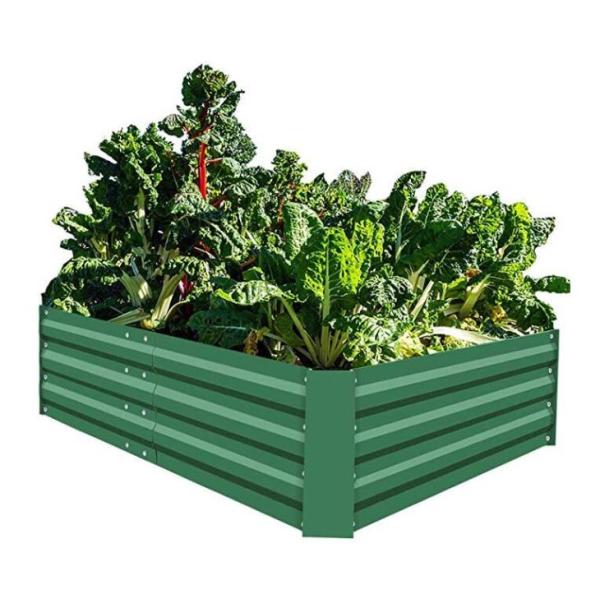 Metal Raised Garden Bed for Vegetables Large Planter Box Steel Gardening Kit Outdoor Herb Green 6x3x1ft
