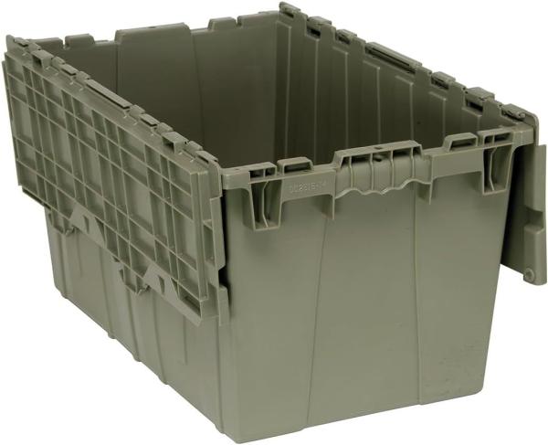 Round Trip Totes, Attached Lid Containers Plastic Storage Tote Box For Distribution And StorageCrates Plastic Round Trip Tote Box Attached Lid Plastic Storage Container for Sale