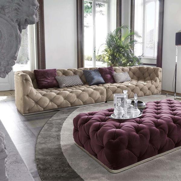 Velvet Modern Modular Sectional Couch 0.8x0.9m Comfortable Leather Corner Sofa