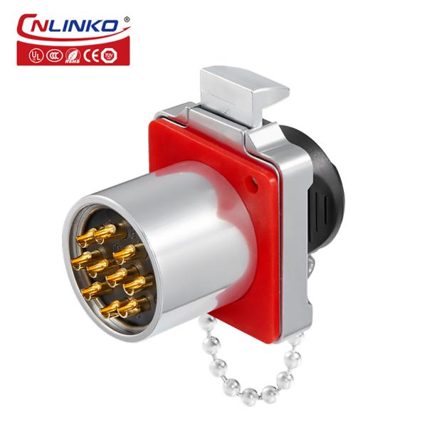 Cnlinko Connector BD24 Industrial Waterproof Metal Female Male IP68 10 Pin Plug Socket Cable Connector