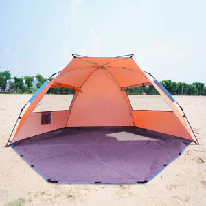Beach Tent Sun Shelter - Portable Sun Shade Instant Tent for Beach Carrying Bag, Stakes, 6 Sand Pockets, Anti UV