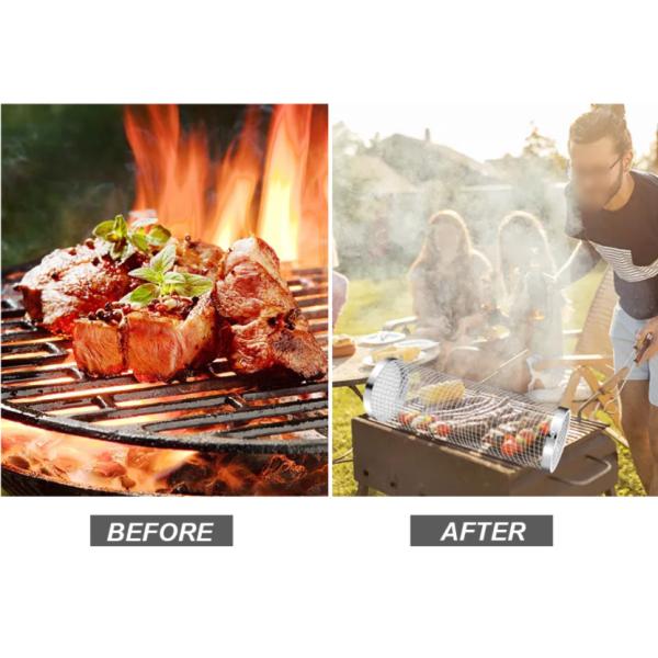 Завальцовка трубки сетки барбекю нержавеющей стали круга 304 барбекю жаря корзину