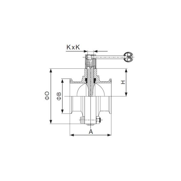 DN15 To DN100 Stainless Steel Sanitary Valves - SMS Butterfly Valve For Food Brewery