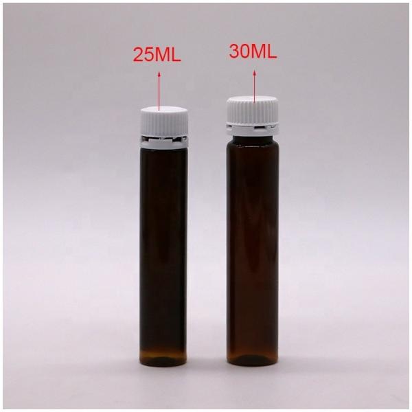 Garrafa de líquido oral de plástico PET 20ML/20CC, tampa à prova de adulteração para produtos de saúde