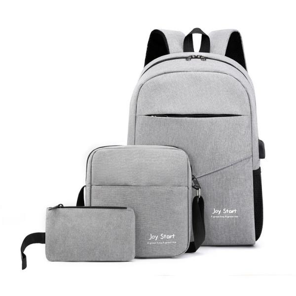Sympathie sac à dos 3 pièces Homme sac à dos portable Anti-vol Chargement USB Logo personnalisé