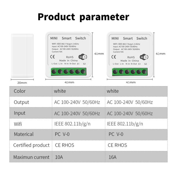Tuya Alexa Timer Smart Switch 10A Relay Module Work Remote Smart Switch support google Alexa voice control easy install