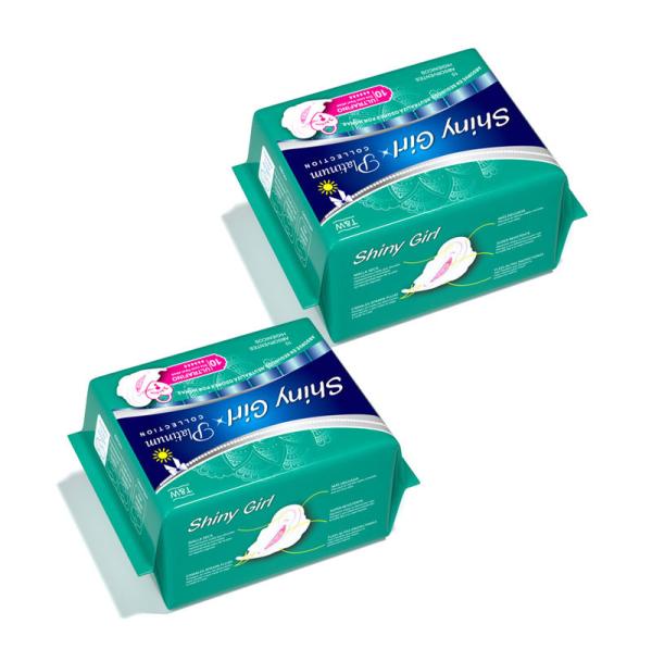 A almofada dobrável em três partes do aníon do guardanapo sanitário do uso da noite acolchoa 230 240 270 320mm para mulheres