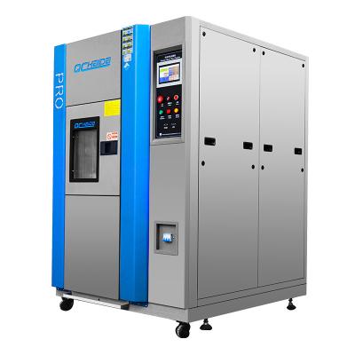 A câmara térmica do teste refrigerar de ar, simula a câmara quente e fria do ambiente de choque do teste