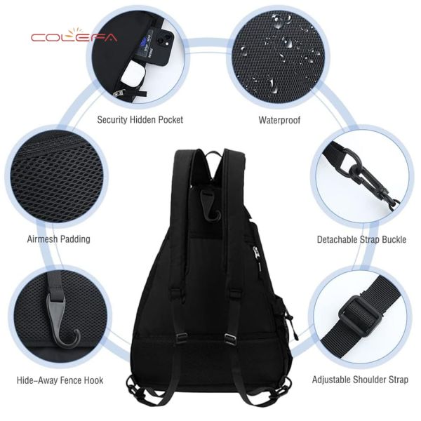 400D Oxford Fabric Tennis Sports Racket Bag Backpack Storage Pouch Breathable Portable Backpack Container with Customized Logo