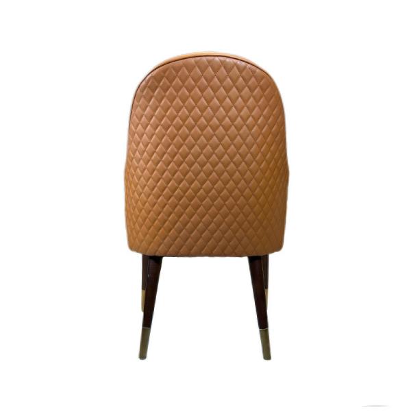 Customized brown Dining Chairs PU Leather Hotel Furniture Medium Back