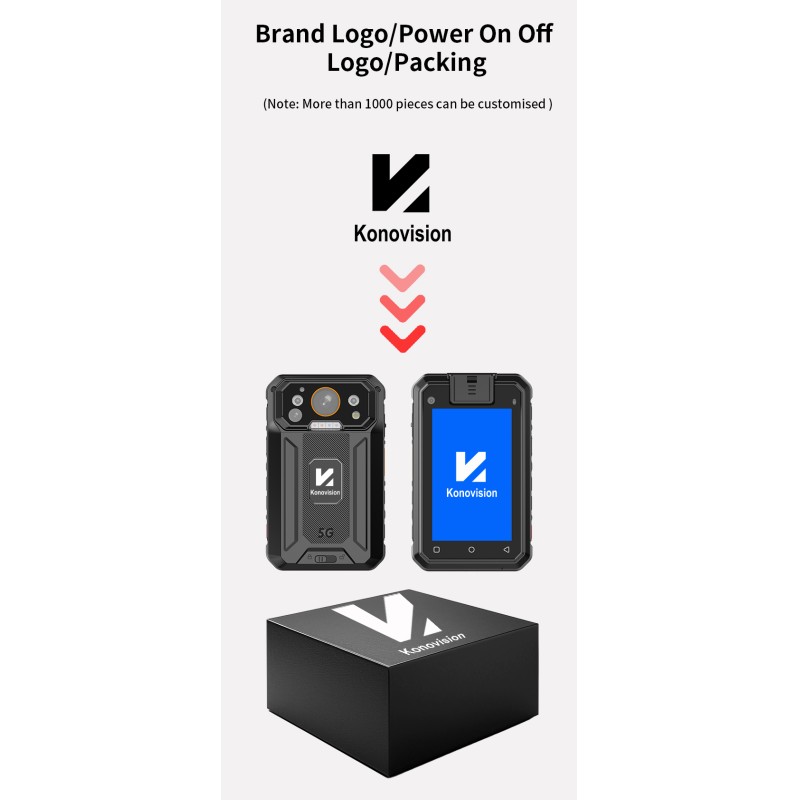Mini 5G Body Worn Camera Android 13.0 System 4K HD Video 3.1'' Touch Screen IP68 Waterproof Security Camera with Wifi GPS BT