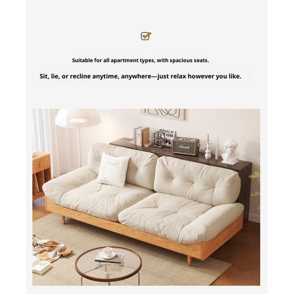 Modern Minimalist Space Saving 3 Seater Frame Sofa Fabric Solid Wood Eco-Friendly Cloud Corner Modular Sectional Sofa Living