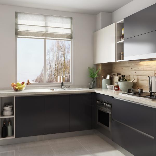 Armários de cozinha sem mangueiras de madeira maciça