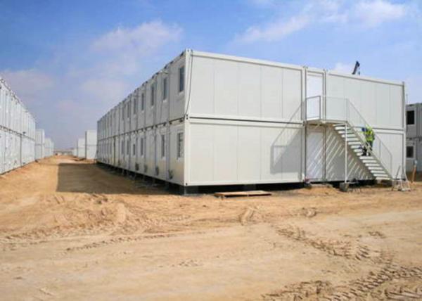 Steel Door Storage Container Houses Two Stories Glass Wool Sandwich Wall Panel