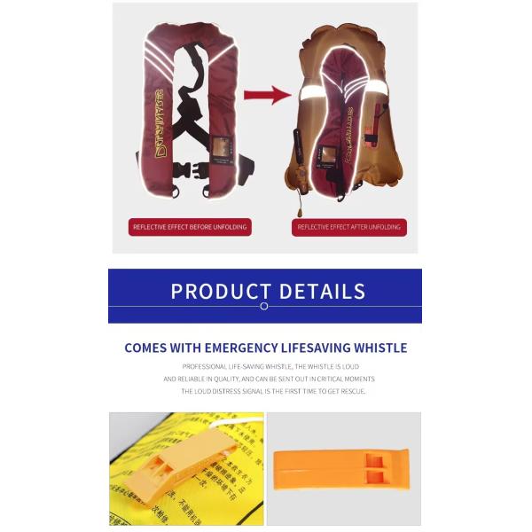 Портативный взрослый надувный спасательный жилет