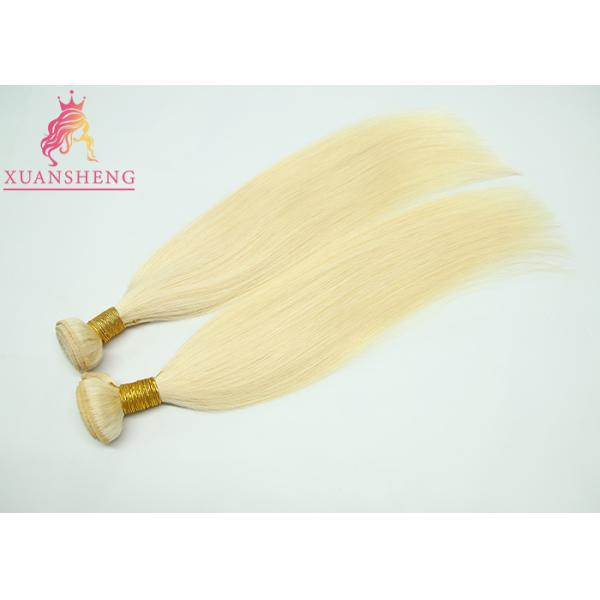 Straight Brazilian Virgin Colored Hair , Honey Blonde Unprocessed Human Weave
