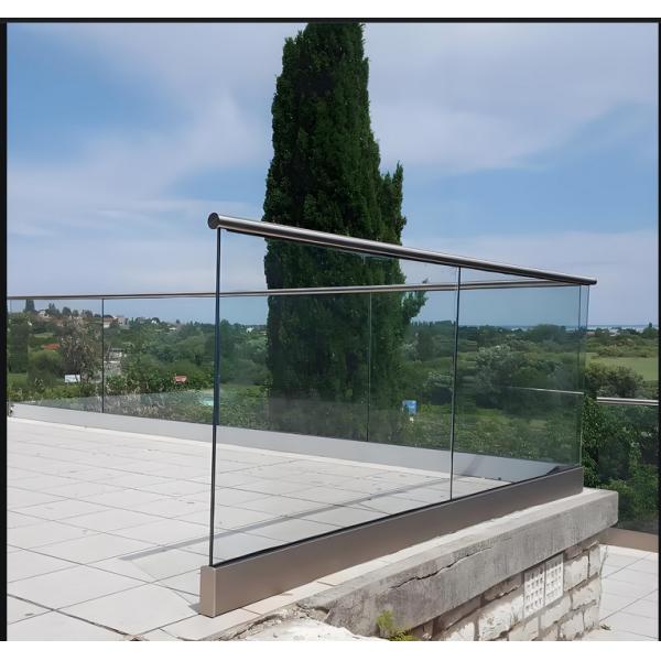 Garde-corps en verre sans cadre pour balcon en acier inoxydable, résistant aux intempéries
