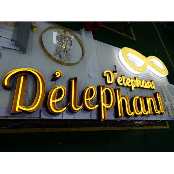 Stainless steel Custom Faux Neon Sign 12mm with metal housing