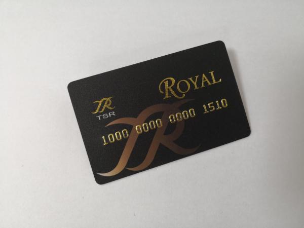 Frosted PVC Business Cards With Barcode Hot Stamp Gold Foil Emboss Number