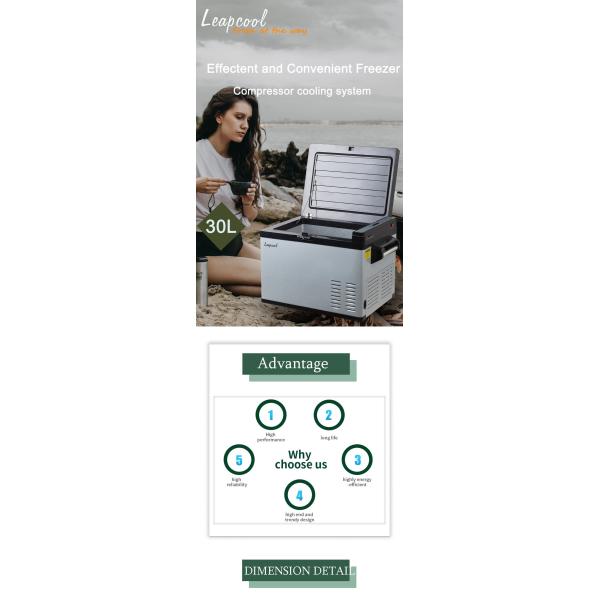 Réfrigérateur solaire alimenté par batterie 30L Congélateur de camping Refrigérateur de voiture Refrigérateur à refroidissement rapide