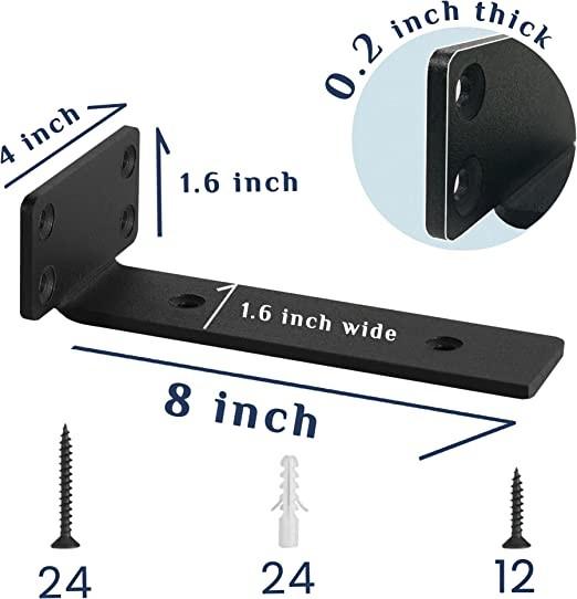 Black Carbon Steel Heavy Duty Hidden Shelf Brackets for Concealed and Durable Support